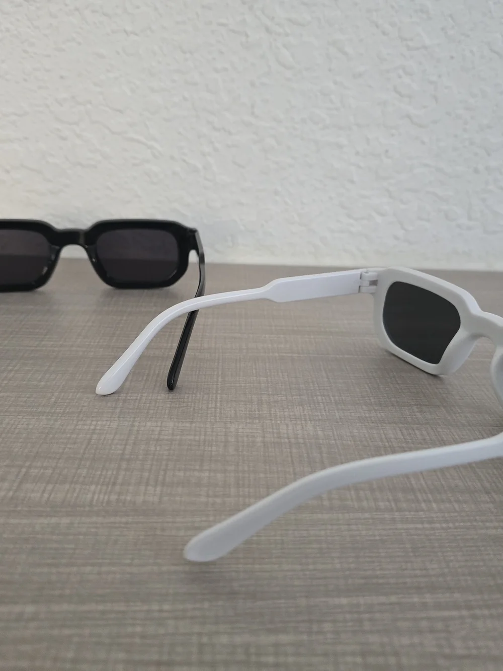 2-Pack NEW Chunky Retro Rectangle Sunglasses Black & White Set